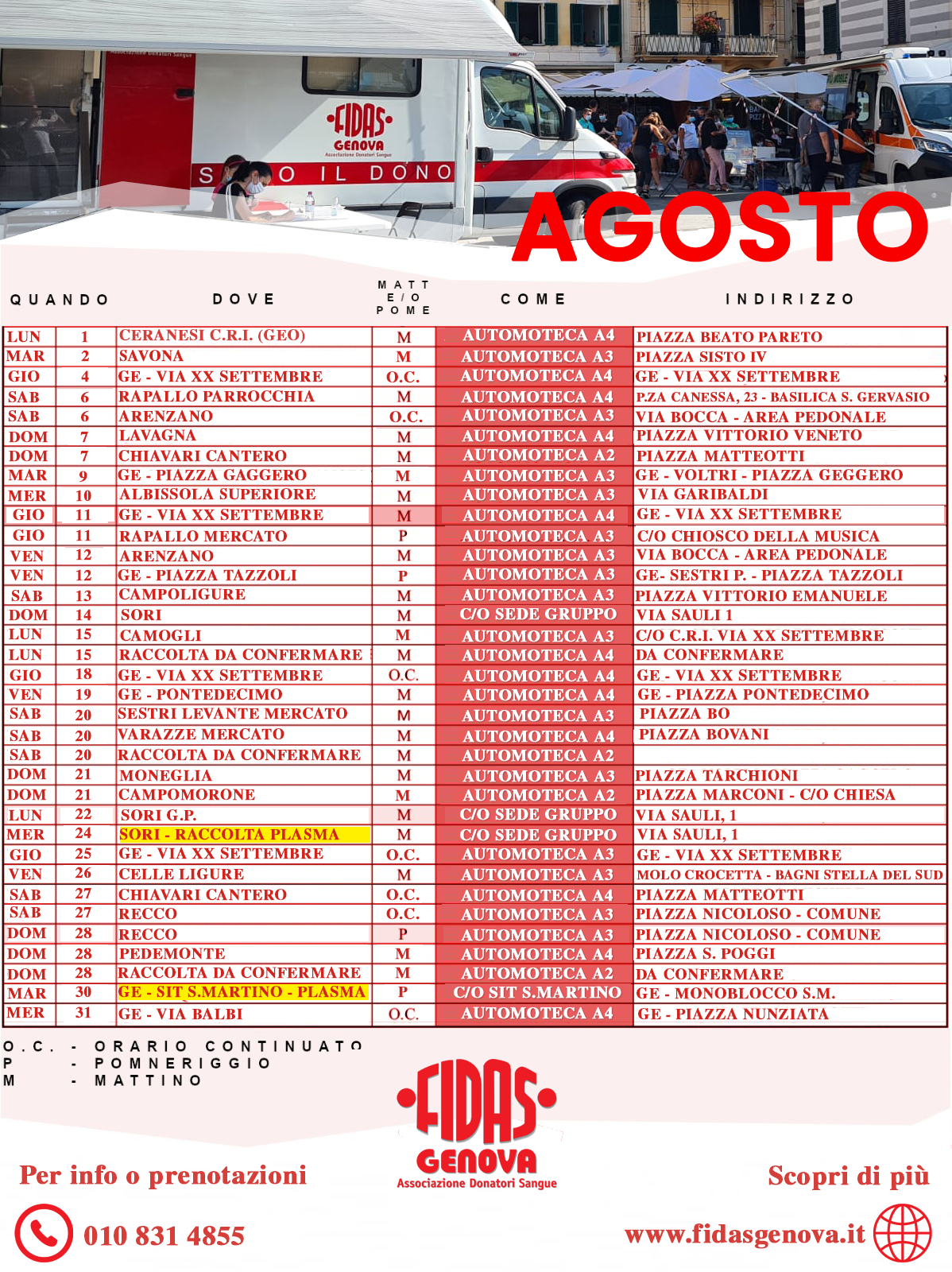 calendario agosto